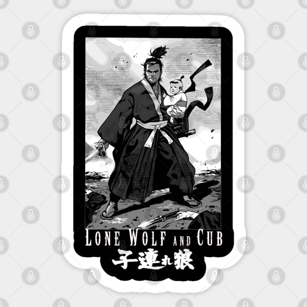 lone wolf and cub Sticker by Sparkledoom